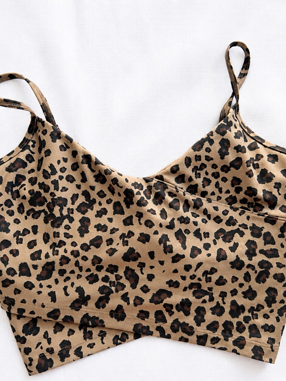 Abercrombie YPB SculptLUX Leopard Print Longline Sports Bra Tank | Medium